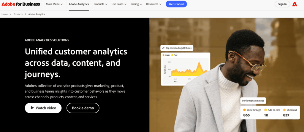 A screenshot of Adobe's homepage.