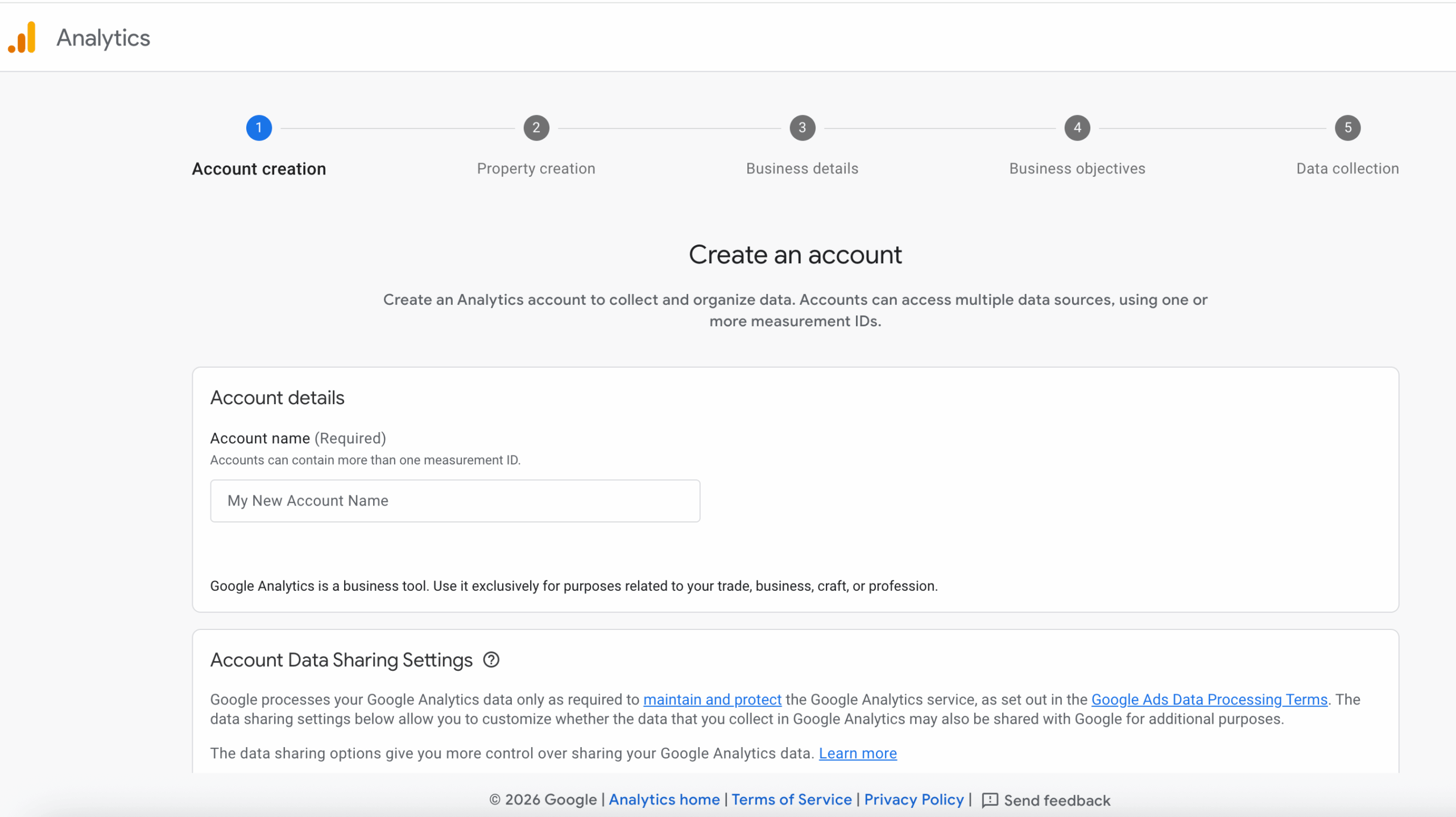 A screenshot of Google Analytics homepage.